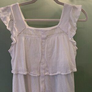 Wallflower White Flowy Top Size Small lace details